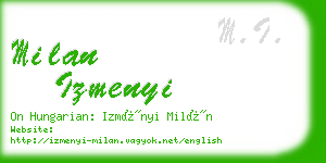 milan izmenyi business card